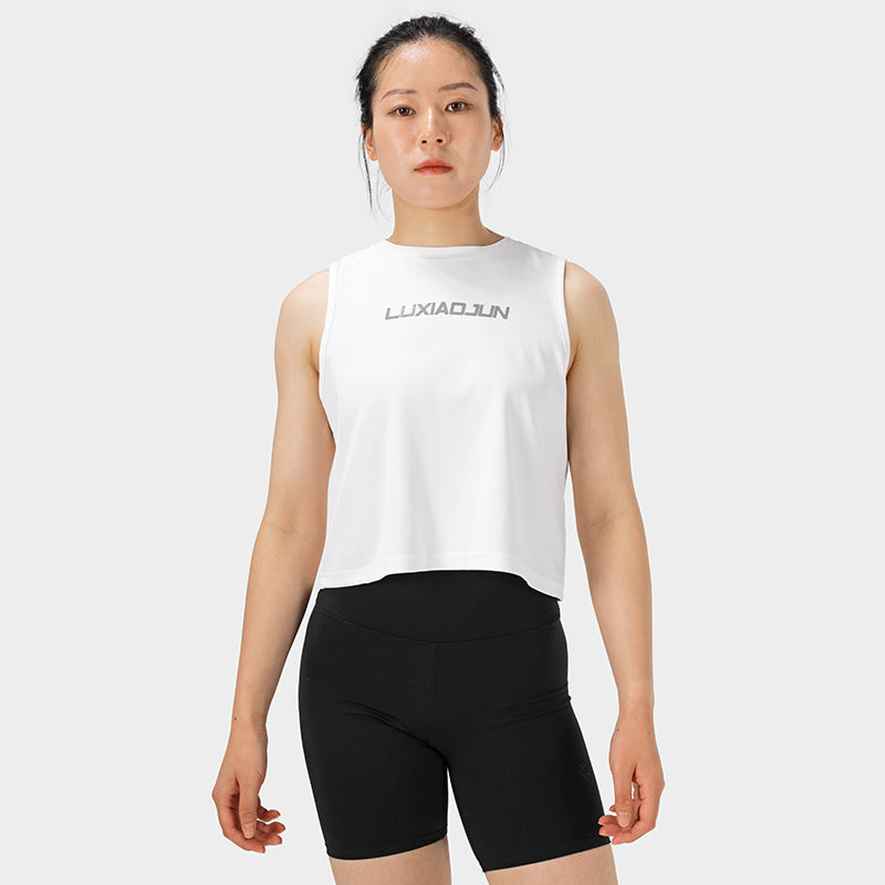 LUXIAOJUN Daily Essentials Crop Top Performance Femme blanc