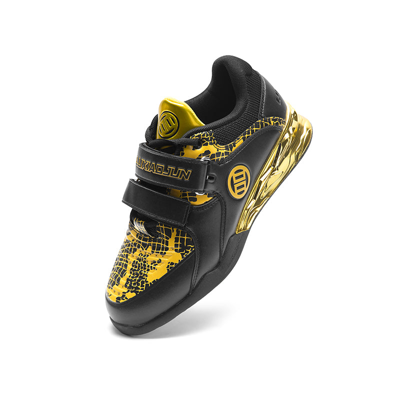 LUXIAOJUN Chaussures d’haltérophilie – Noir & Doré (édition Serpent)