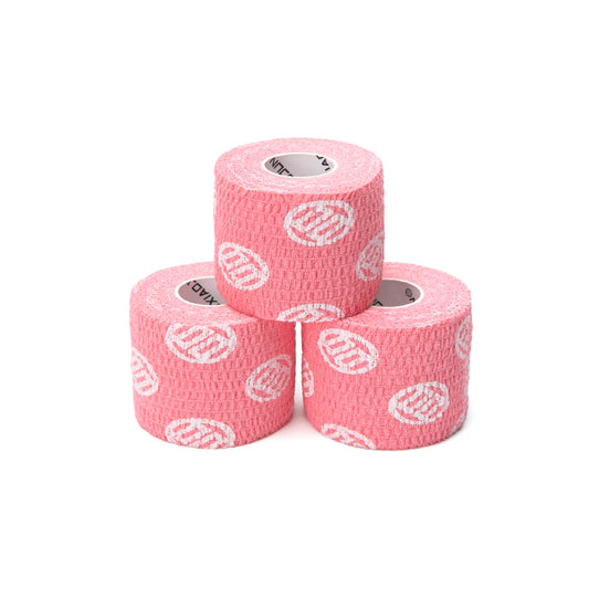 LUXIAOJUN Tape pouce haltérophilie (Hook Grip)- bande cohésive élastique, lot de 3 rose