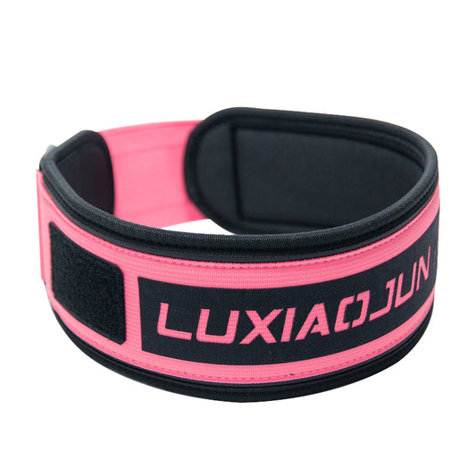 Ceinture d'haltérophilie en nylon LUXIAOJUN 4″ rose