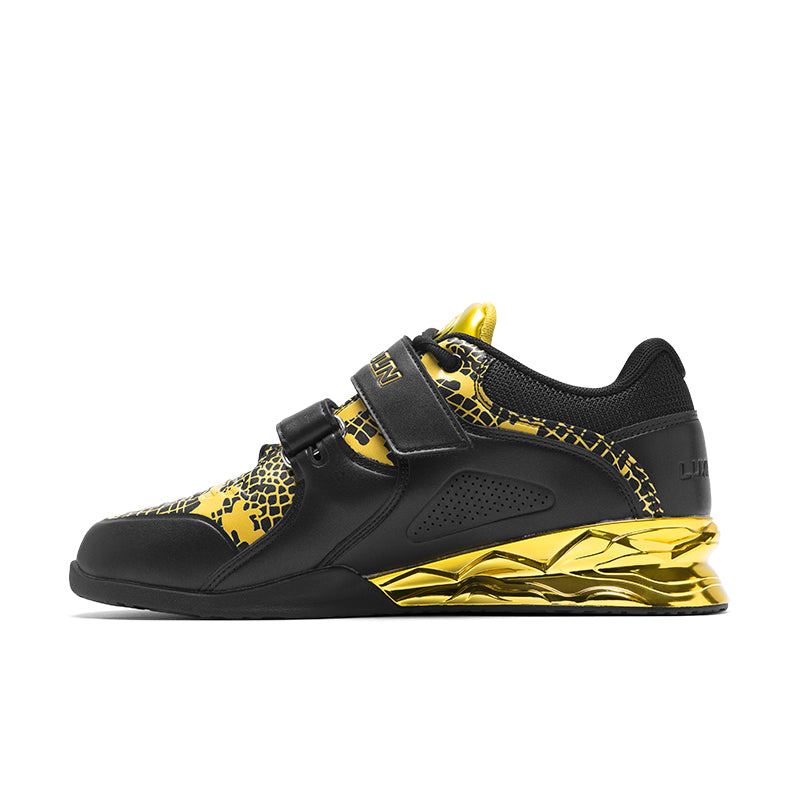 LUXIAOJUN Chaussures d’haltérophilie – Noir & Doré (édition Serpent)