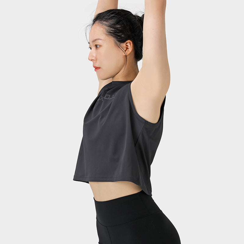 LUXIAOJUN Daily Essentials Crop Top Performance Femme noir
